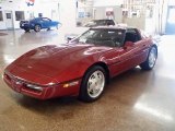 Dark Red Metallic Chevrolet Corvette in 1989