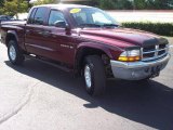 2001 Dark Garnet Red Pearl Dodge Dakota SLT Quad Cab 4x4 #17194824