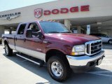 2004 Dark Toreador Red Metallic Ford F250 Super Duty Lariat Crew Cab 4x4 #17198765