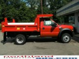2010 Bright Red Ford F450 Super Duty Regular Cab 4x4 Chassis Dump Truck #17184670