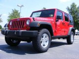 2009 Flame Red Jeep Wrangler Unlimited Rubicon 4x4 #17406825