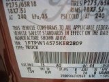 2005 F150 Color Code for Dark Copper Metallic - Color Code: T5