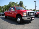 2008 Bright Red Ford F350 Super Duty Lariat Crew Cab 4x4 Dually #17894569