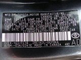 2010 Corolla Color Code for Magnetic Gray Metallic - Color Code: 1G3