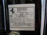 2009 Ferrari 612 Scaglietti  Info Tag