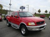 1997 Bright Red Ford F150 Lariat Extended Cab 4x4 #19698612