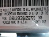 2008 Nitro Color Code for Bright Silver Metallic - Color Code: PS2