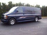 2001 Indigo Blue Metallic Chevrolet Express 1500 LS Passenger Van #20915325