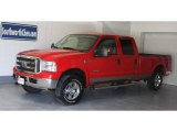 2005 Red Clearcoat Ford F250 Super Duty Lariat Crew Cab 4x4 #20918919