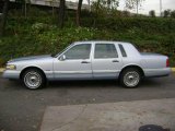 Arctic Blue Pearl Metallic Lincoln Town Car in 1997