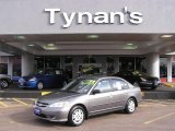 2004 Magnesium Metallic Honda Civic LX Sedan #21623502