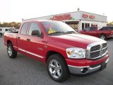 2008 Flame Red Dodge Ram 1500 Lone Star Edition Quad Cab #21625842