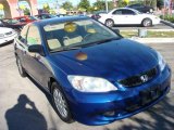 2004 Vivid Blue Pearl Honda Civic LX Coupe #22327290