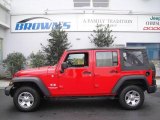 2008 Flame Red Jeep Wrangler Unlimited X 4x4 #22577236