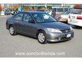 2004 Magnesium Metallic Honda Civic LX Sedan #22871801