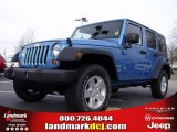 2010 Surf Blue Pearl Jeep Wrangler Unlimited Sport 4x4 #23177479