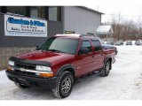 2002 Dark Cherry Red Metallic Chevrolet S10 LS Crew Cab 4x4 #24436615