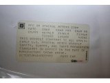 1995 Oldsmobile Ninety-Eight Elite Info Tag