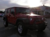 2008 Flame Red Jeep Wrangler Unlimited Rubicon 4x4 #24588670