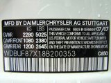 2008 E Color Code for Arctic White - Color Code: 650