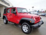 2010 Flame Red Jeep Wrangler Unlimited Sport 4x4 #25752350