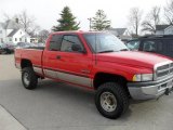 1998 Flame Red Dodge Ram 2500 Laramie Extended Cab 4x4 #27626542