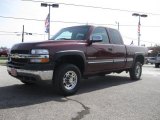 2002 Dark Carmine Red Metallic Chevrolet Silverado 2500 LT Extended Cab 4x4 #27692191