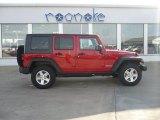 2010 Flame Red Jeep Wrangler Unlimited Rubicon 4x4 #27804749