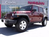 2008 Red Rock Crystal Pearl Jeep Wrangler Unlimited Rubicon 4x4 #28312508