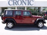 2008 Red Rock Crystal Pearl Jeep Wrangler Unlimited X 4x4 #28312434