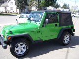 2005 Electric Lime Green Pearl Jeep Wrangler X 4x4 #28402724