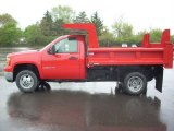 2009 Fire Red GMC Sierra 3500HD Regular Cab 4x4 Chassis Dump Truck #29097724