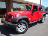 2008 Flame Red Jeep Wrangler Unlimited X 4x4 #29599700