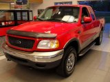 2001 Bright Red Ford F150 Lariat SuperCab 4x4 #29957629