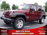 2010 Red Rock Crystal Pearl Jeep Wrangler Unlimited Sport 4x4 #30036385