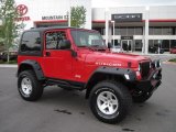 2004 Flame Red Jeep Wrangler Rubicon 4x4 #30213623