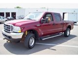 2004 Dark Toreador Red Metallic Ford F250 Super Duty Lariat Crew Cab 4x4 #30367456