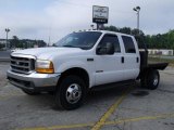 2000 Oxford White Ford F350 Super Duty Lariat Crew Cab 4x4 Dually Flat Bed #30367655