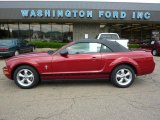 2008 Dark Candy Apple Red Ford Mustang V6 Deluxe Convertible #30935900