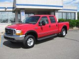 Red Ford F250 Super Duty in 2000