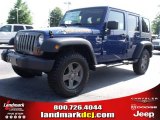 2010 Deep Water Blue Pearl Jeep Wrangler Unlimited Mountain Edition 4x4 #31426141