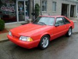 Bright Red Ford Mustang in 1988