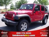 2010 Flame Red Jeep Wrangler Unlimited Rubicon 4x4 #32054202