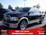 2010 Brilliant Black Crystal Pearl Dodge Ram 1500 Laramie Crew Cab #33548679