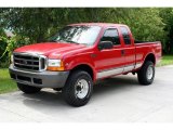 1999 Red Ford F250 Super Duty Lariat Extended Cab 4x4 #33986967