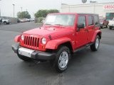 2010 Flame Red Jeep Wrangler Unlimited Sahara 4x4 #34242405