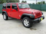 2008 Flame Red Jeep Wrangler Unlimited X 4x4 #34242233