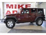 2010 Red Rock Crystal Pearl Jeep Wrangler Unlimited Sport 4x4 #34513594