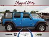 2009 Surf Blue Pearl Jeep Wrangler Unlimited X 4x4 #34923483