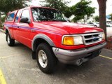 Bright Red Ford Ranger in 1997